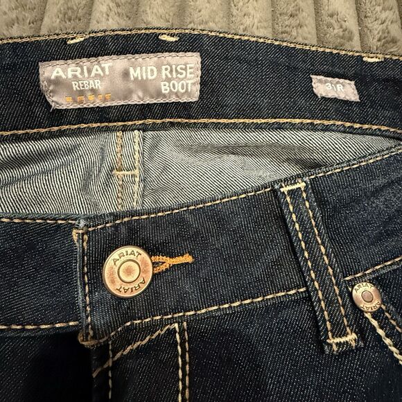 Arita Rebar Durastretch Work Denim Jeans Mid-Rise Cargo Boot Cut Women’s 31R - Picture 3 of 9